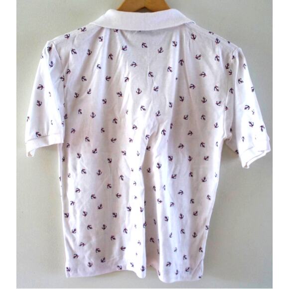 Vintage 80s White Nautical Polo Shirt L Coastal Sailor Preppy Cape Cod Nantucket - Picture 4 of 7